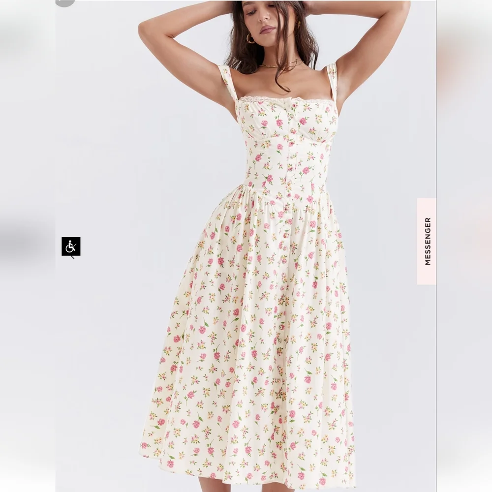 House of CB Tatiana Rose Print Midi Sundress - Picture 8 of 16